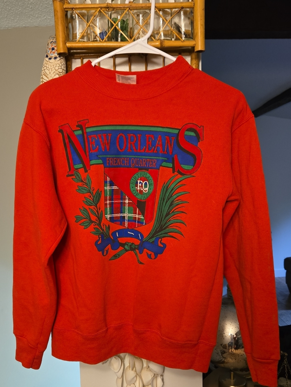 Vintage Red New Orleans French Quarter Graphic Crewneck